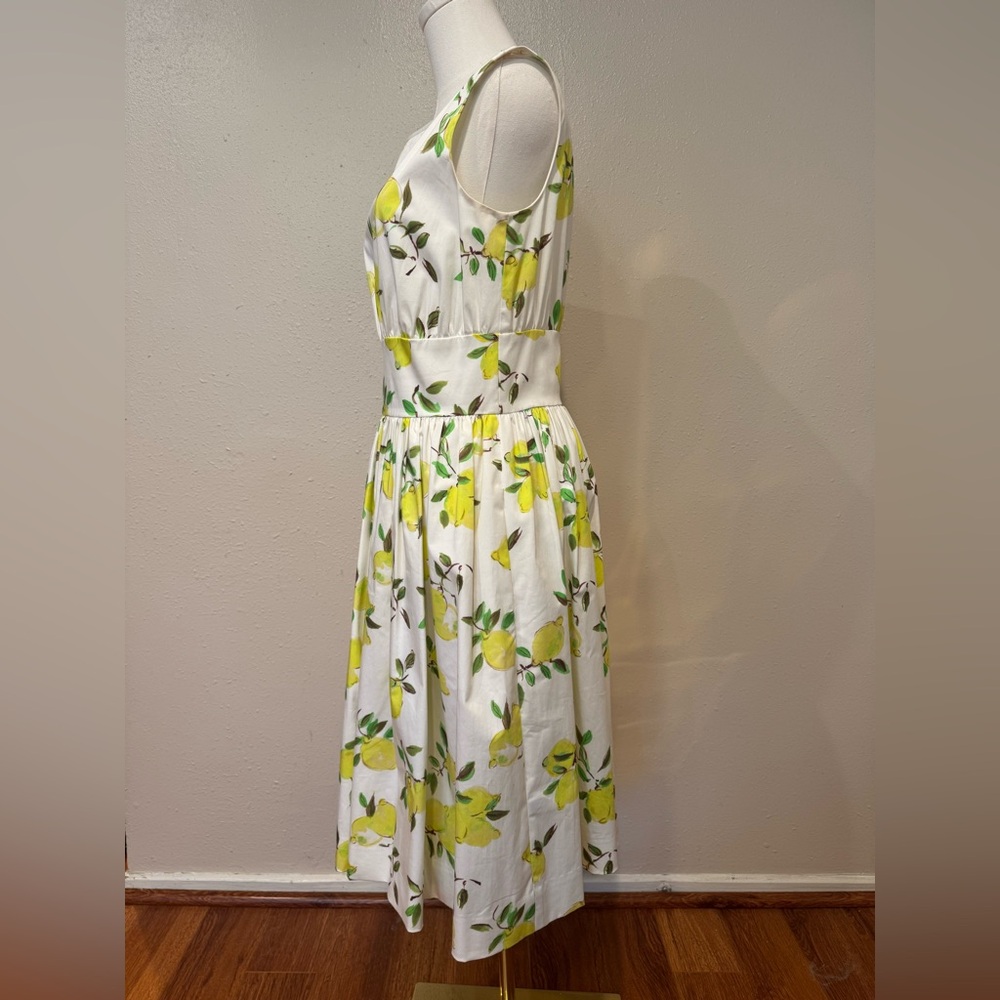 Kate Spade Lyric White and Yellow Lemon Print Dress Size 8 - Picture 6 of 10